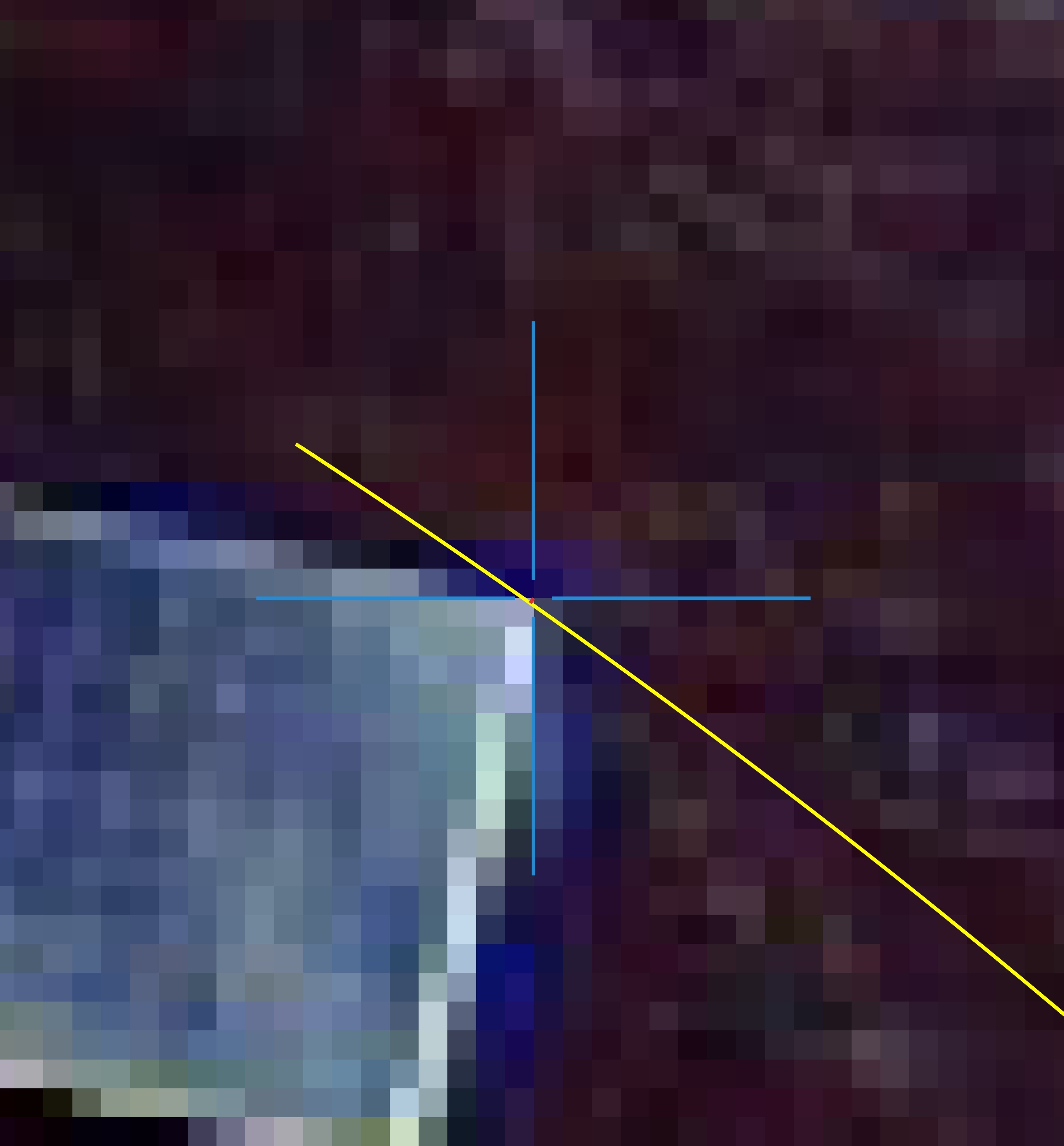 Example calibration validation- epipolar line measurement, fisheye_left zoom