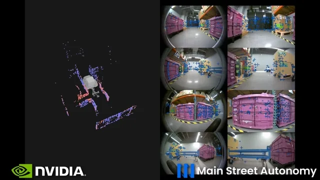 Feature map and track of a figure-8 calibration motion in the nVIDIA Carter warehouse