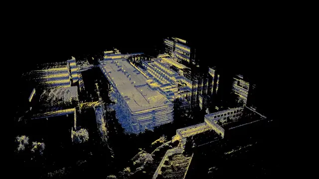 Lidar scan map of multistory parking garage