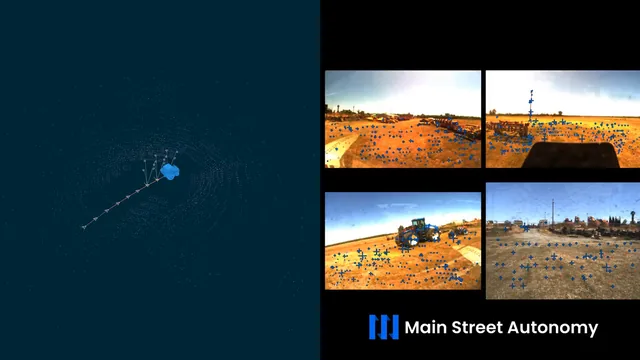 Visual localization on an autonomous farm tractor